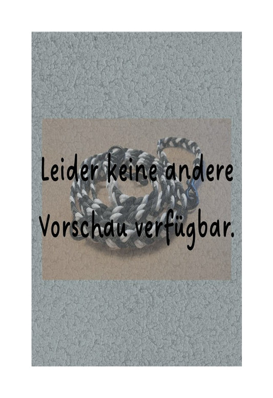 Einzelstück Hundeleine 12mm flach PPM Hohlgeflecht 1,90m lang